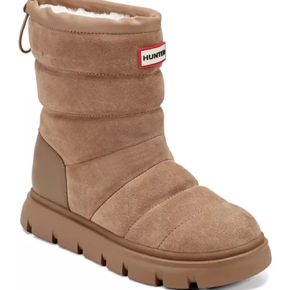 Hunter Shoes - New Hunter Women’s Maribel Lug Sole Insulated Waterproof Snow Booties Boots Tan